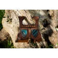 Bolsa de cuero escudos medievales personalizados.