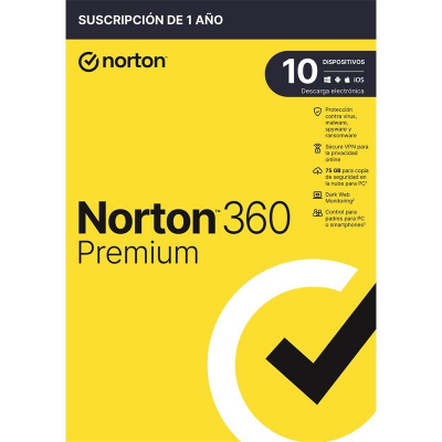 Norton 360 Standard  75GB 1 Usuario 10 Licencias 1 Año Licencia Digital