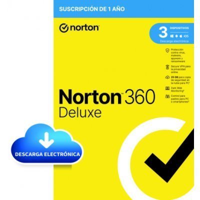 Norton 360 Deluxe Empower 25GB 1 Usuario 3 Licencias 1 Año Licencia Digital