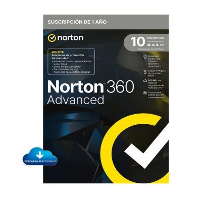 ESD Norton 360 Advanced 1 usuario 10 Dispositivos 200GB Licencia Digital
