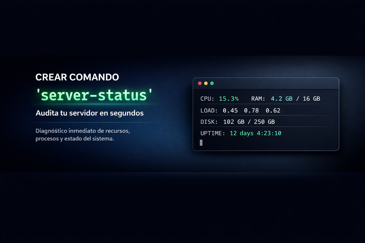 Crear comando server-status para auditar mi servidor en segundos