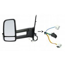 ESPEJO DE PUERTA ELECTR. CALEFACTABLE (LARGO) (CON INTERMITENTE) (CONVEX GLAS) (9 PINES) (ALTA CALIDAD)