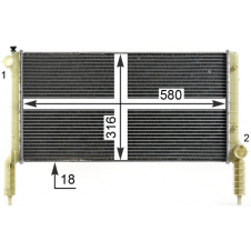 RADIADOR 1.2-1.6 + A/C (580x305)