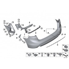 PARACHOQUE TRASEROIMPRIMADO (F45) (CON SENSORES)(1 SALIDA)