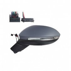 RETROVISOR ELECTRICO PLEGABLE CALEFACTABLE IMPRIMADO (INTERMITENTE/LUZ DE SUELO&ASISTENCIA DE CARRIL) (9+3 PINES) (A QUALITY) (CRISTAL ASFERICO)