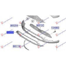 MOLDURA PARACHOQUES DELANTERO INFERIOR (MARCO DE REJILLA) (O)