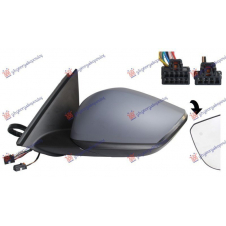 RETROVISOR ELECTRICO CALEFACTABLE PLEGABLE IMPRIMADO(INTERMITENTE&LUZ DE SUELO& PUNTO CIEGO) (10H10P+4H2P) (A QUALITY) (CRISTAL CONVEXO)