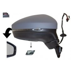 ESPEJO DE PUERTA ELÉCTRICO CALEFACTABLE PLEGABLE IMPRIMADO (CON MEMORIA& LUZ DE SUELO & ASISTENCIA DE CARRIL) 15 PINES (ALTA CALIDAD) (CRISTAL CONVEXO)