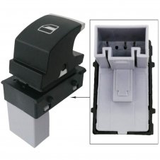 INTERRUPTOR ELEVALUNAS DELANTERO/TRASERO DER-IZQ. (3 PINES) (CROMADO/NEGRO)