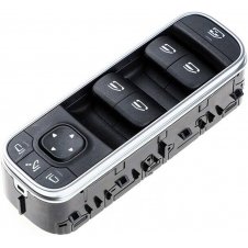 INTERRUPTOR PUERTA/ESPEJOS PLEGABLES (Negro/Cromo) (Quatern) (3 pines)