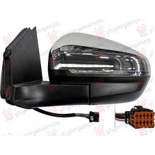 ESPEJO DE PUERTA ELECT. CALEFACTABLE(TAPA CROMADA)(CON INTERMITENTE)(6 PINES)( (CRISTAL CONVEXO)