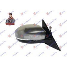 ESPEJO DE PUERTA ELECT. CALEFACTABLE PLEGABLE & CON MEMORIA IMPRIMADO (CON INTERMITENTE & LUZ QUE ALUMBRA EL SUELO) 12 PINES (ALTA CALIDAD) (CRISTAL CONVEXO)