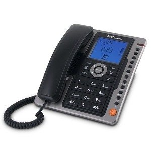 Teléfono fijo de sobremesa Spc 3604N Office PRO, manos libres, con pantalla, negro