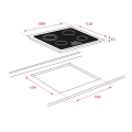 Placa vitrocerámica Teka TZ 6315, 60 cm, 3 zonas, bisel frontal, control táctil, zona gigante 27 cm, programable, 5400W, ref. 40239030, cristal negro - imagen 2
