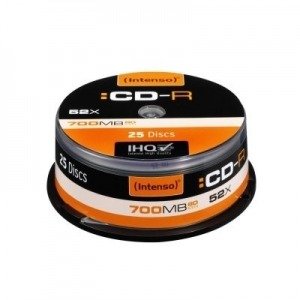 Discos Intenso CD-R 700MB/80min tubo de 25 unidades