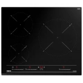 Placa de inducción Teka IZC 63018 MSS BK, 3 zonas, zona gigamte 28 cm, 5900W, 9 niveles, control MultiSlider, ref. 112520023, cristal negro