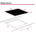 Placa inducción Teka IBC 63015 MSS, 60 cm, 3 zonas, 7200W, sin marco, Touch Control Multislider, zona grande 28 cm, ref. 112520018, cristal negro - imagen 2
