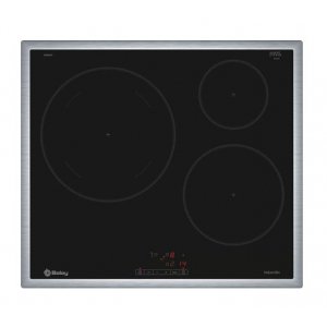 Placa de inducción Balay 3EB865XR 3 zonas 60cm zona gigante 28 cm función sprint 17 niveles 6200W marco acero inox