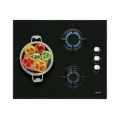 Placa de gas butano Cata CIB 6021 BK, 3 zonas, 59 cm, Cristal Gas, 6250W, quemador y parrillas esmaltadas, autoencendido, válvula de seguridad, ref: 08068402, color negro - imagen 3