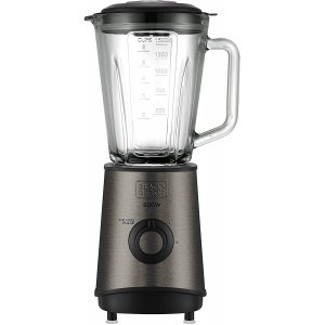 Batidora de vaso Black & Decker BXJB800E, 800W, vaso de cristal, capacidad 1.5 litros, inox