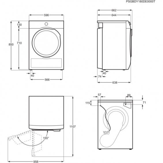 Secadora con bomba de calor Electrolux EW8H4964IB, 9 kg, clase A++ (antigua), 65 dB, DelicateCare, motor Inverter, blanco - imagen 6