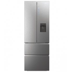 Frigorífico combi americano Haier HFW7720EWMP, 4 puertas, 200.6 x 70 x 67.5 cm, French Door, MultiDoor, No Frost, clase E, 302 kWh año, 37dB, con dispensador, 477 litros, MultiFlow, luz LED, inox