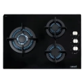 Placa de gas Cata CCI 5003 BK, 3 zonas, Cristal Gas, 6250W, ref. 08041505, cristal negro