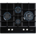 Placa de gas natural Cata LCI 6031 BK, 4 zonas, Cristal Gas, 9250W, ref. 08041500, cristal negro
