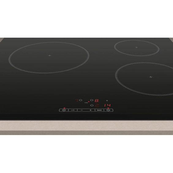 Placa de inducción Balay 3EB864FR, 3 zonas, 4600W, biselada, zona grande 24 cm, 17 niveles, cristal negro - imagen 5