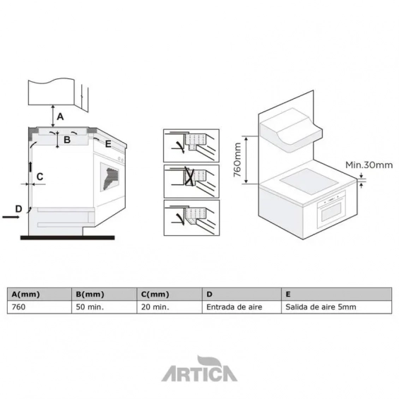 Placa de inducción Artica AEI6023, 3 zonas, zona grande 29 cm, 6600W, 9 niveles + Booster, cristal negro - imagen 3