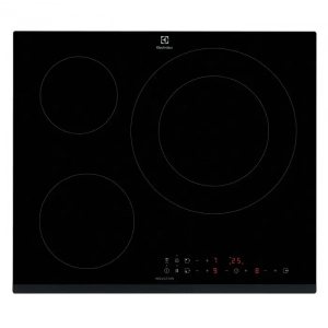 Placa de inducción Electrolux LIL60336, Serie 500, 3 zonas, zona gigante 32 cm, 4600W, biselada, cristal negro