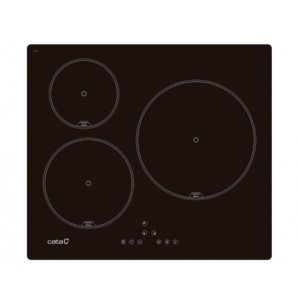 Placa de inducción Cata IB 6303 BK, 3 zonas, 60 cm, 9 intensidades + turbo, temporizador, autoapagado