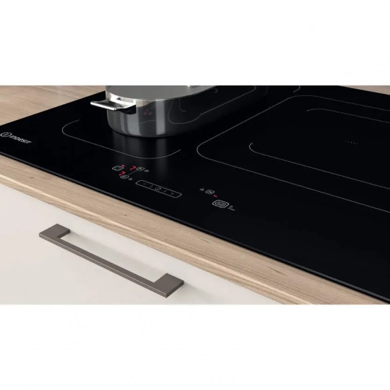Placa de inducción Indesit IB 44Q60 NE, 3 zonas, zona puente, 7200W, 9 niveles + Booster, cristal negro - imagen 10