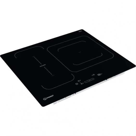 Placa de inducción Indesit IB 44Q60 NE, 3 zonas, zona puente, 7200W, 9 niveles + Booster, cristal negro - imagen 3