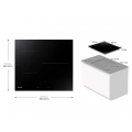 Placa de inducción Samsung NZ63T3706A1/UR, 3 zonas, zona gigante 28 cm, 7200W, 9 niveles + Booster, cristal blanco - imagen 8