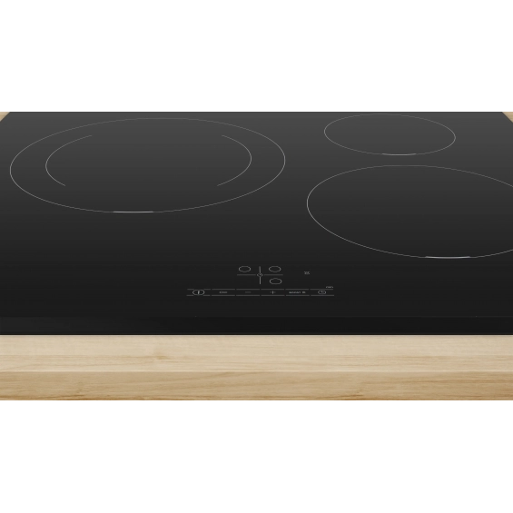Placa de inducción Bosch PUJ631BB5E, 3 zonas, zona grande 28 cm, 4600W, 17 niveles, cristal negro - imagen 3