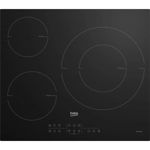 Placa de inducción Beko HII63205MT, 3 zonas, zona gigante 32 cm, 7200W, 9 niveles + Booster, cristal negro
