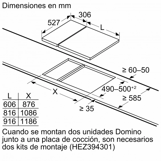 Placa modular de inducción Bosch PXX375FB1E, placa dominó 30 cm, 2 zonas Flex inducción, 3700W, cristal negro - imagen 11