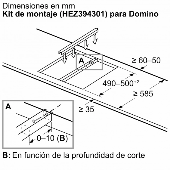 Placa modular de inducción Bosch PXX375FB1E, placa dominó 30 cm, 2 zonas Flex inducción, 3700W, cristal negro - imagen 9