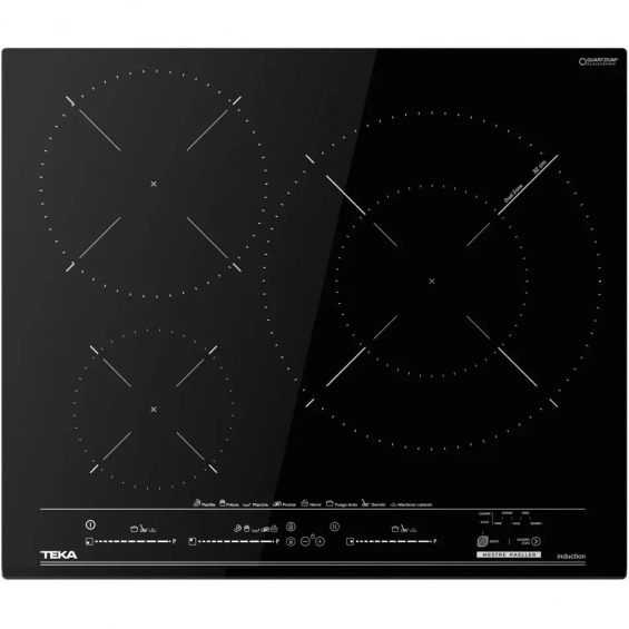 Placa de inducción Teka MestrePaeller IZC 63632 MPT BK, 3 zonas, zona gigante 32 cm, 7200W, ref. 112500055, cristal negro