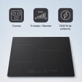 Placa de inducción Candy CIDD633C, Serie Idea, 3 zonas, zona gigante 32 cm, 7600W, conectividad App hOn, cristal negro - imagen 3