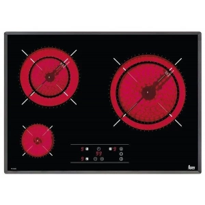 Placa vitrocerámica Teka TR 5300, 3 zonas, 60 cm, zona grande 23 cm, 4750W, ref. 40239050, cristal negro