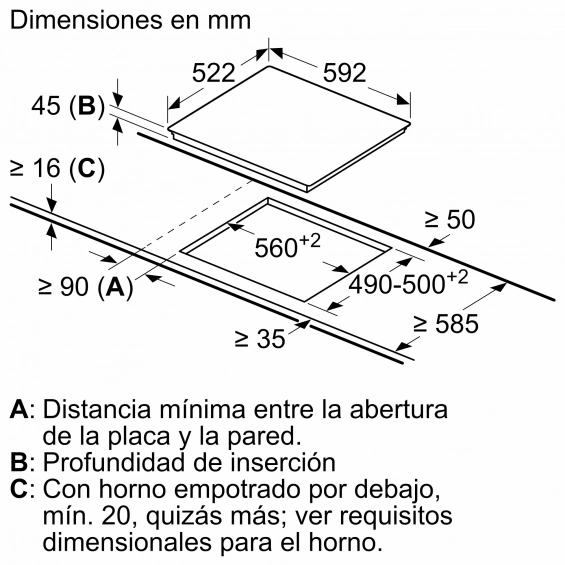 Placa vitrocerámica Balay 3EB715ER, 3 zonas, zona gigante 27.5 cm, 5700W, cristal negro - imagen 10