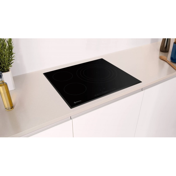 Placa vitrocerámica Balay 3EB767LQ, 3 zonas, zona gigante 32 cm, biselada, 5750W, cristal negro - imagen 9