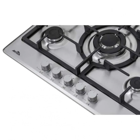 Placa de gas butano Artica AXG7050, 5 zonas, 70 cm, 10750W, Wok, parrilla forja, autoencendido, inox - imagen 4