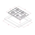 Placa de gas butano y natural Teka HLX 540 KL, 4 fuegos, 60 x 43.5 cm, 7500W, termopar seguridad, ref. 112620021, inox - imagen 9