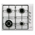 Placa de gas butano y natural Cata GI 6031 X, 4 zonas, 8000W, mandos laterales, ref. 08066011, inox