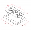 Placa modular de gas butano y natural Teka EFX 30.1 2G AI AL CI, 2 zonas, 3800W, autoencendido, ref: 112610047, inox - imagen 4