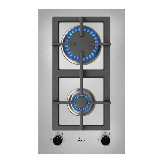 Placa modular de gas butano y natural Teka EFX 30.1 2G AI AL CI, 2 zonas, 3800W, autoencendido, ref: 112610047, inox
