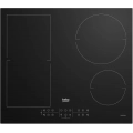 Placa de inducción Beko HII 64200 FMT, 4 zonas IndyFlex inducción, 7200W, zona grande 21 cm, cristal negro
